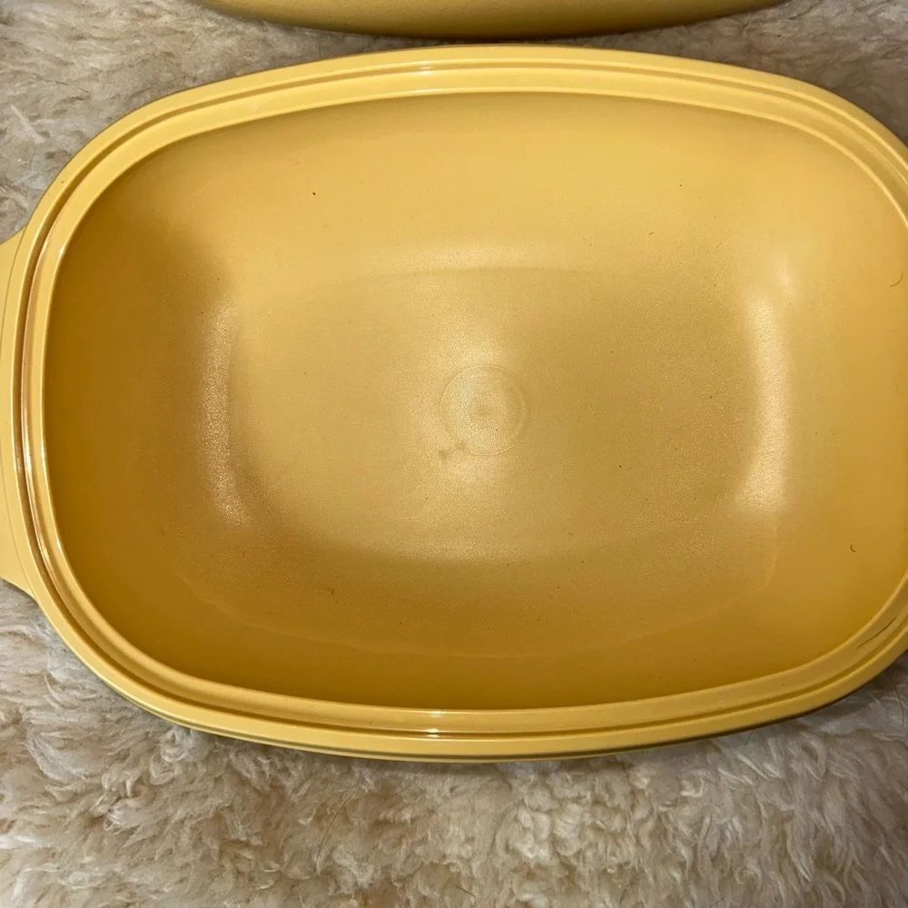 Vintage Tupperware Harvest Gold 1273-6 Microwave Vegetable Rice Steamer 3 Piece